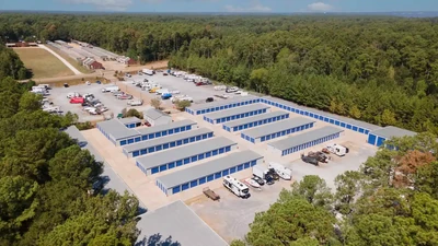 storage units and parking lot